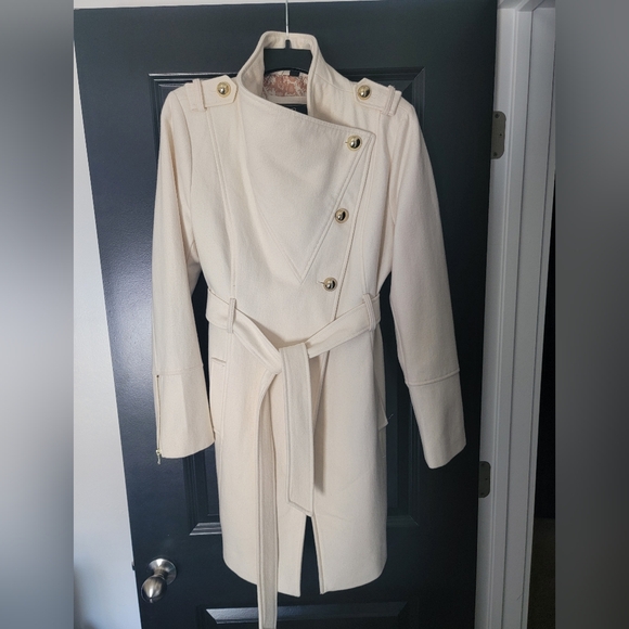 Cream Guess Dress Coat - Picture 2 of 8